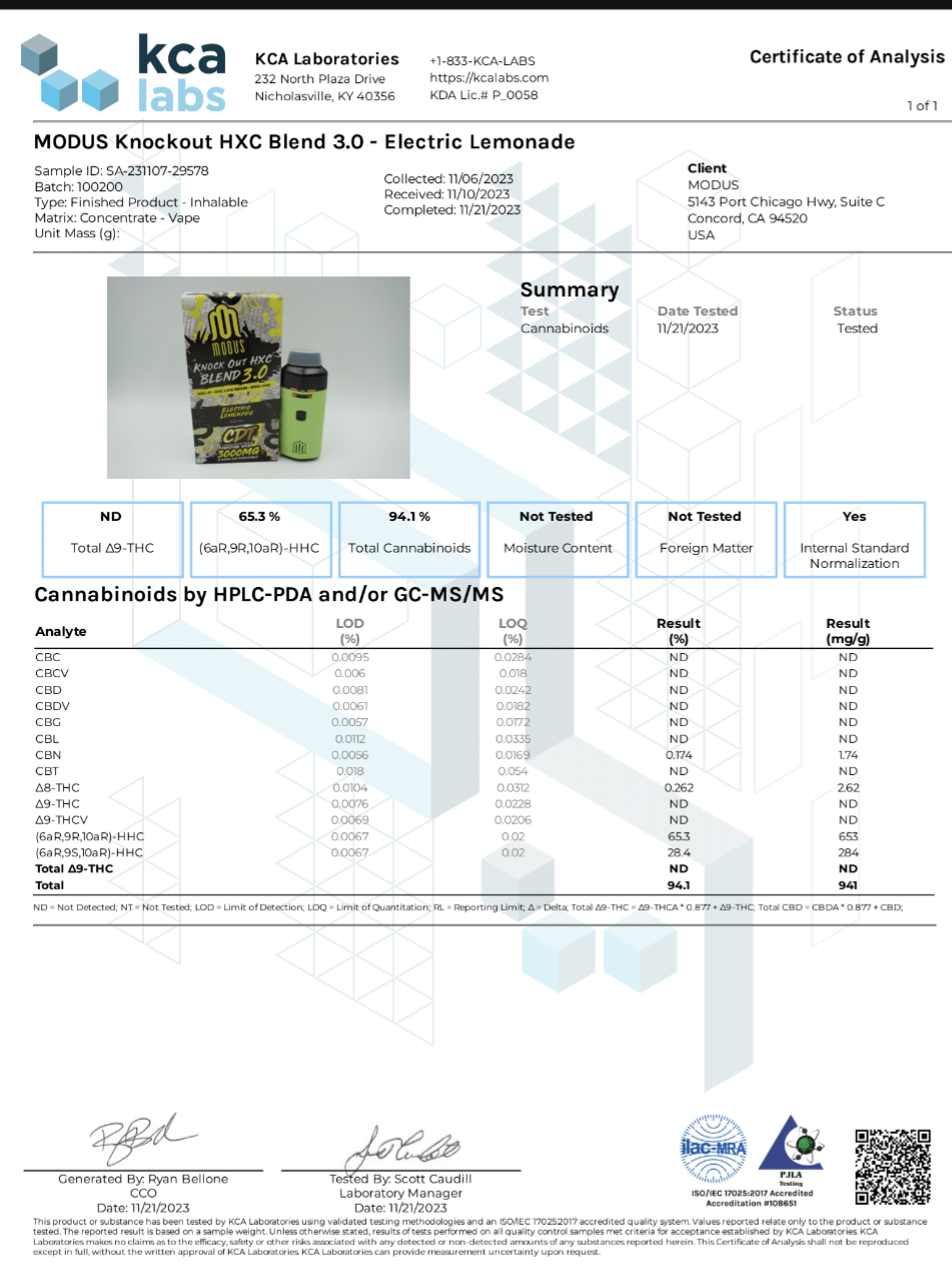 Modus Knockout HXC Blend Disposable(s) [3g]