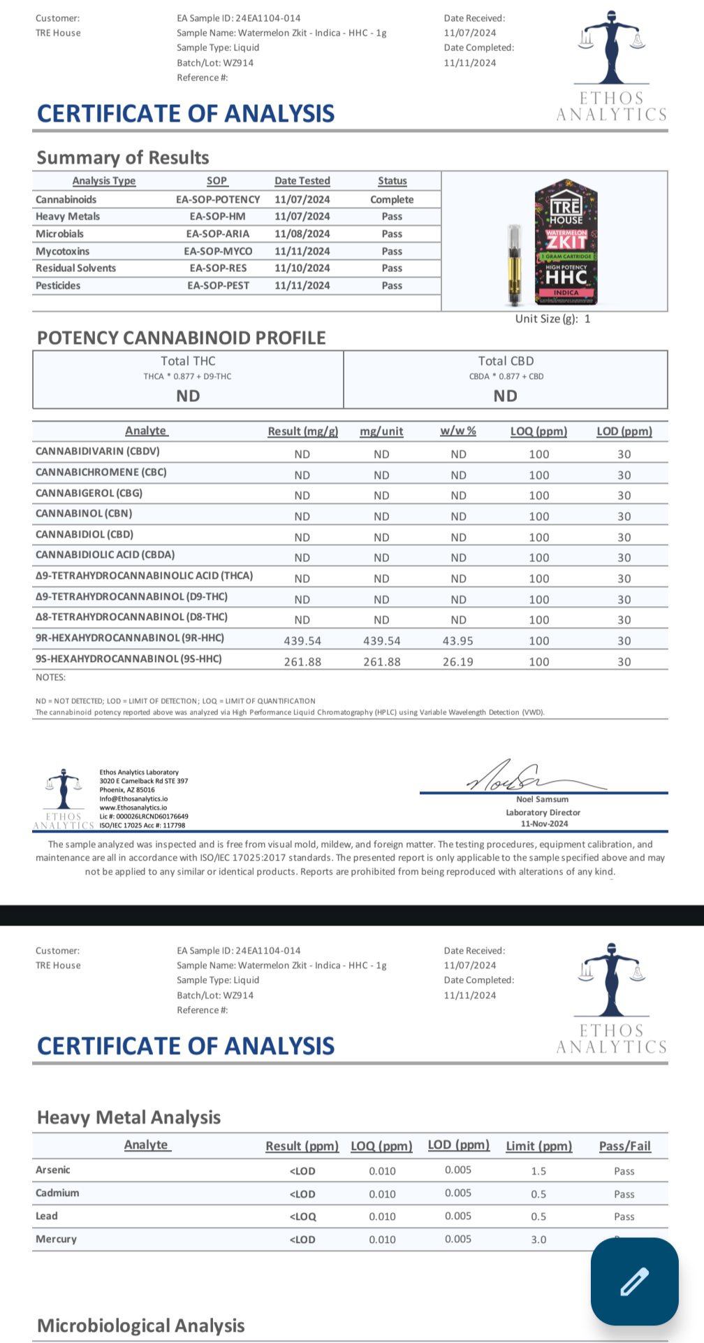 Tre House Cartridge(s) High Potency HHC (1G)