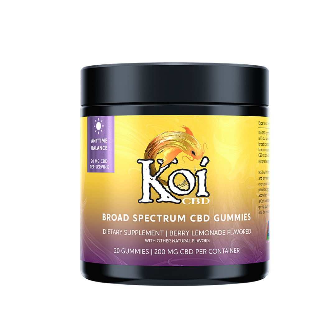 Koi-CBD-Gummies-Anytime-20-ct-Front-web__97955.webp Koi CBD Anytime Balance Broad Spectrum CBD Gummies - Image 1